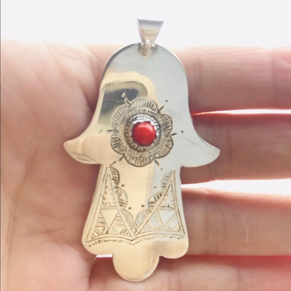 Antique Vintage 1of a Kind HAMSA Pendant Necklace